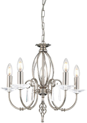 Casa Padrino Barock Kronleuchter Silber  48 x H. 42 cm - Elegante Wohnzimmer Kronleuchter - Kronleuchter im Barockstil