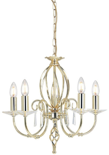 Casa Padrino Barock Kronleuchter Messing  48 x H. 42 cm - Elegante Wohnzimmer Kronleuchter - Kronleuchter im Barockstil