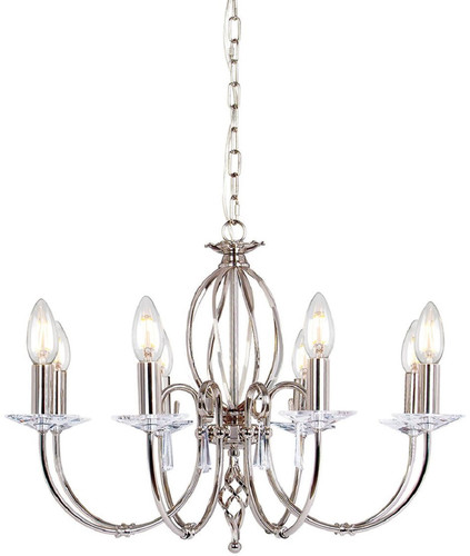 Casa Padrino Barock Kronleuchter Silber  65 x H. 46 cm - Eleganter Wohnzimmer Kronleuchter - Kronleuchter im Barockstil