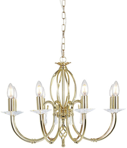 Casa Padrino Barock Kronleuchter Messing  65 x H. 46 cm - Elegante Wohnzimmer Kronleuchter - Kronleuchter im Barockstil