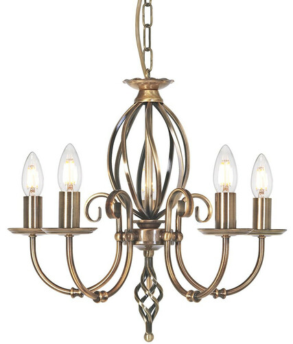 Casa Padrino Barock Kronleuchter Antik Messingfarben  47 x H. 45 cm - Eleganter Wohnzimmer Kronleuchter - Kronleuchter im Barockstil