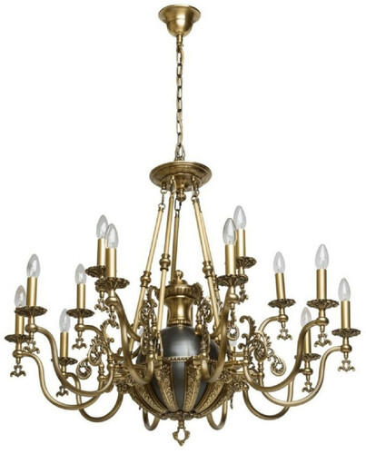 Casa Padrino Luxus Barock Kronleuchter Antik Bronzefarben / Schwarz  105 x H. 205 cm - Prunkvoller Wohnzimmer Kronleuchter im Barockstil - Luxus Qualit�t