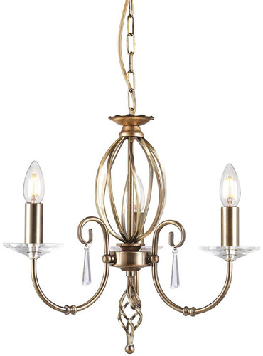 Casa Padrino Barock Kronleuchter Antik Messing  38 x H. 42 cm - Elegante Wohnzimmer Kronleuchter - Kronleuchter im Barockstil