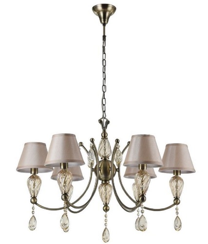 Casa Padrino Barock Kristall Kronleuchter Antik Bronze / Champagnerfarben / Grau  80 x H. 55 cm - Prunkvoller Kronleuchter im Barockstil