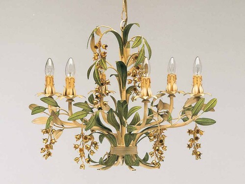 Casa Padrino Barock Kronleuchter Pastellgr�n  65 x H. 55 cm 6-flammig - Handgefertigte Leuchte aus Italien - Barock Leuchten