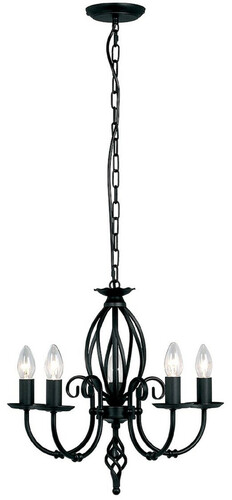 Casa Padrino Barock Kronleuchter Schwarz  47 x H. 45 cm - Eleganter Wohnzimmer Kronleuchter - Kronleuchter im Barockstil