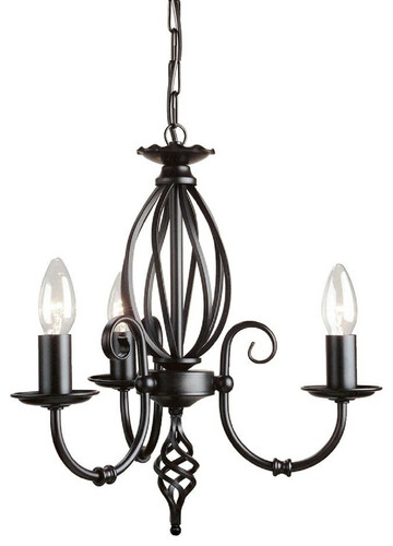 Casa Padrino Barock Kronleuchter Schwarz  36 x H. 45 cm - Eleganter Wohnzimmer Kronleuchter - Kronleuchter im Barockstil