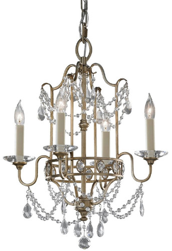 Casa Padrino Barock Kristall Kronleuchter Silber / Gold  41,3 x H. 49,4 cm - Eleganter Kronleuchter im Barockstil - Barock M�bel