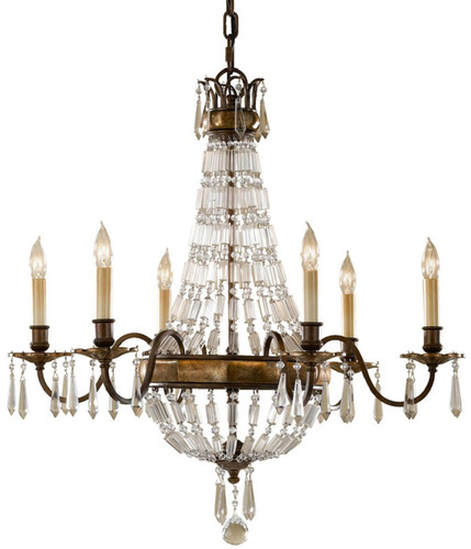 Casa Padrino Barock Kronleuchter mit Kristallglas Bronze  68,6 x H. 74 cm - Prunkvoller Kronleuchter im Barockstil - Edel & Prunkvoll