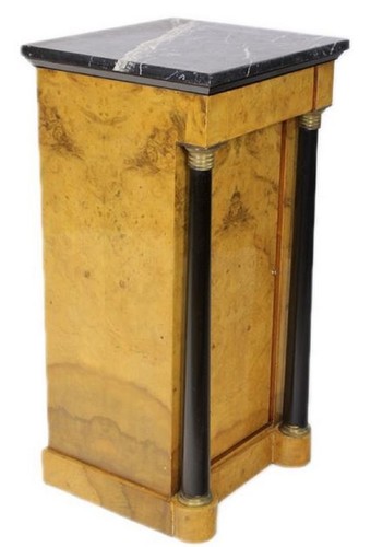 Casa Padrino Barock Wurzelholz S�ule mit Marmorplatte Hellbraun / Schwarz / Gold 40 x 35 x H. 80 cm - Barock M�bel