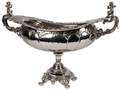 Casa Padrino Barock Messing Deko Sch�ssel Silber 75 x 41 x H. 52 cm - Barock Deko Accessoires