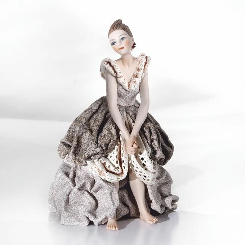 Casa Padrino Barock Porzellan Deko Puppe Dame Bunt H. 23 cm - Made in Italy