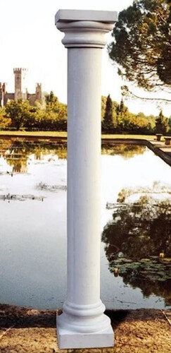 Casa Padrino Luxus Barock S�ule Grau 32 x 32 x H. 234 cm - Riesige Barockstil Gartens�ule aus hochwertigem Carrara Marmorkies - Gartendeko S�ule - Luxus Qualit�t - Made in Italy