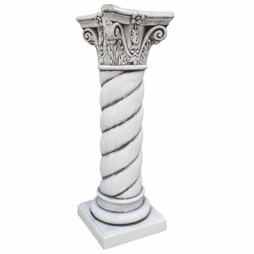 Casa Padrino Barock S�ule Grau H. 100 cm - Prunkvolle Barockstil Garten Deko Stein S�ule - Garten & Terrassen Deko