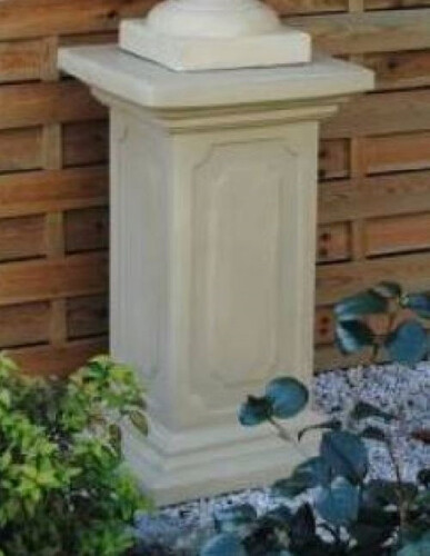 Casa Padrino Barock S�ule Grau 39 x 39 x H. 69 cm - Prunkvolle Gartens�ule im Barockstil - Gartendeko Stein S�ule - Barock Garten & Terrassen Deko Accessoires