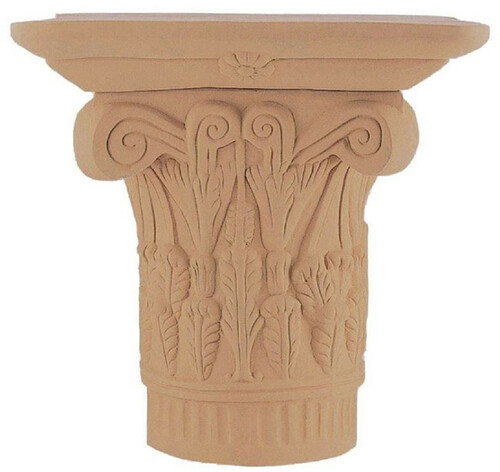 Casa Padrino Barock S�ule Terracotta 80 x 80 x H. 73 cm - Handgefertigte Keramik Deko S�ule - Barock Garten Terrassen Deko