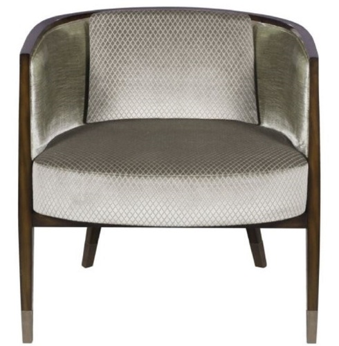 Casa Padrino Art Deco Lounge Sessel Dunkelbraun / Silber / Gold 74 x 83 x H. 71 cm - Art Deco M�bel - Luxus Qualit�t