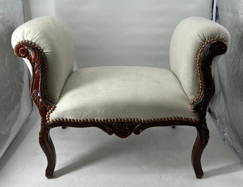 Casa Padrino Barock Schemel Grau / Dunkelbraun - Handgefertigter Antik Stil Hocker - Barockstil Hocker - Wohnzimmer M�bel im Barockstil - Barockstil M�bel - Barock M�bel - Barock Einrichtung