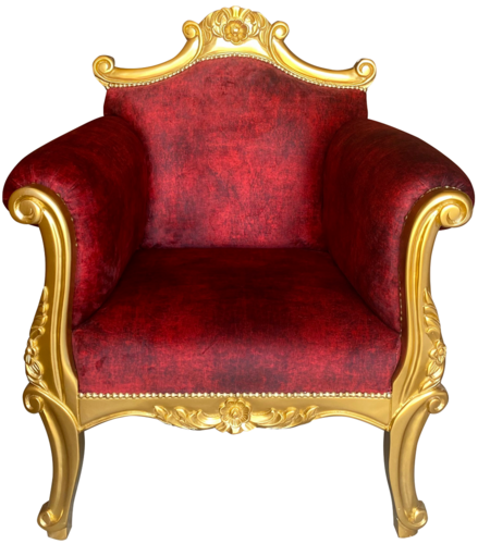 Casa Padrino Barock Sessel Rot / Gold - Handgefertigter Wohnzimmer Sessel im Barockstil - Barock Wohnzimmer M�bel