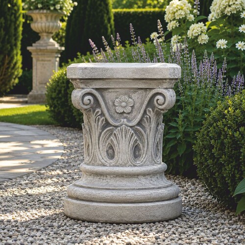Casa Padrino Barock Sockel Grau H. 44 cm - Barockstil Garten Deko