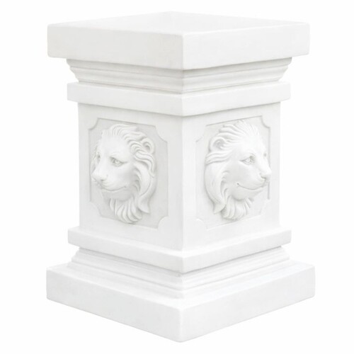 Casa Padrino Barock Sockel L�wenk�pfe Wei� H. 47 cm - Garten & Terrassen Deko