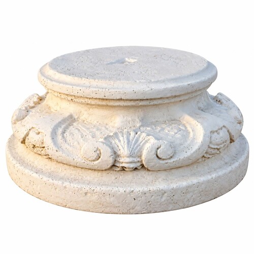 Casa Padrino Barock Sockel Wei�  40 x H. 20 cm - Garten & Terrassen Deko Accessoires - Made in Italy