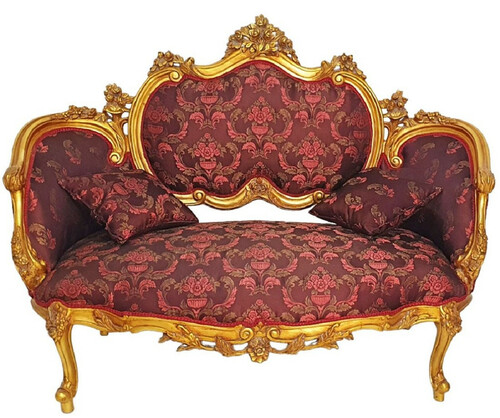 Casa Padrino Barock Sofa Lila / Rosa / Gold - Prunkvolles Wohnzimmer Sofa im Barockstil - Wohnzimmer M�bel im Barockstil - Barock M�bel - Barock Einrichtung