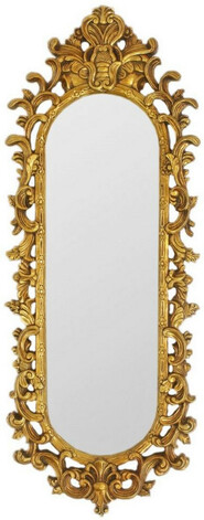 Casa Padrino Barock Spiegel Gold 40 x H. 130 cm - Prunkvoller Wandspiegel im Barockstil - Antik Stil Garderoben Spiegel - Wohnzimmer Spiegel - Barock M�bel