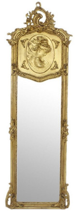 Casa Padrino Barock Spiegel Antik Gold 55 x H. 175 cm - Handgefertigter Antik Stil Wandspiegel - Ganzk�rperspiegel - Garderoben Spiegel - Wohnzimmer Spiegel - Barock M�bel