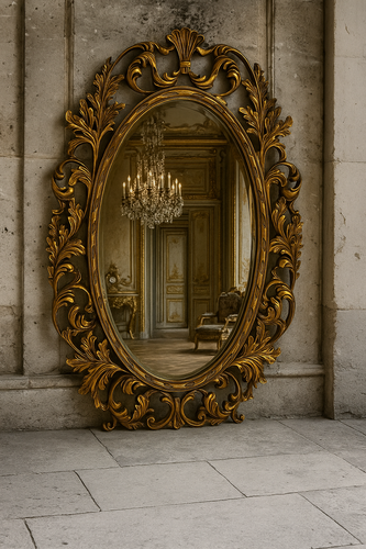 Casa Padrino Barock Spiegel Gold H. 108 cm - Barockstil M�bel