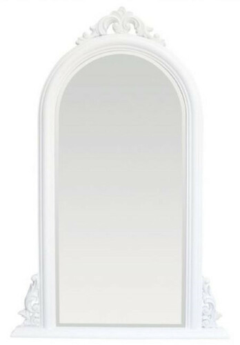 Casa Padrino Barock Spiegel Wei� - Handgefertigter Wandspiegel im Barockstil - 86 x 130 cm Barock Wohnzimmer Spiegel - Barock Garderoben Spiegel - Barock Deko Accessoires