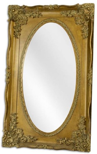 Casa Padrino Barock Spiegel Gold 94 x H. 154,5 cm - Prunkvoller ovaler Wandspiegel im Barockstil