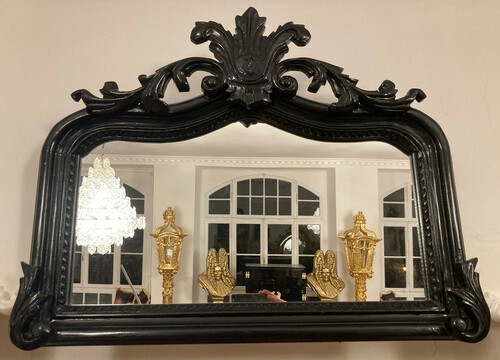 Casa Padrino Barock Spiegel Schwarz - Prunkvoller Wandspiegel mit eleganten Verzierungen - Handgefertigter Barock Garderoben Spiegel - Barockstil Wandspiegel - Barock M�bel - Edel & Prunkvoll