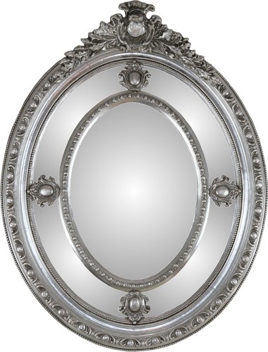 Casa Padrino Barock Spiegel Silber 100 x H. 135 cm - Edel & Prunkvoll - Massivholz