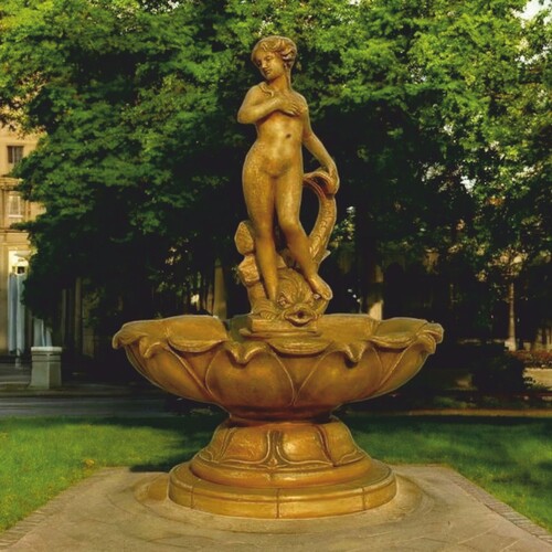 Casa Padrino Barock Springbrunnen Antik Beige  145 x H. 210 cm - Prunkvoller Gartenbrunnen