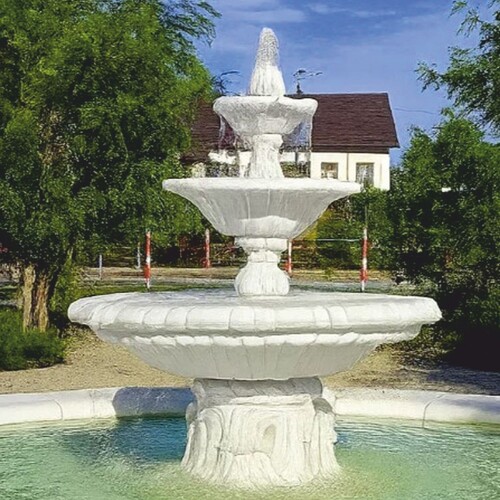 Casa Padrino Barock Springbrunnen Wei�  145 x H. 180 cm - Garten Deko Brunnen