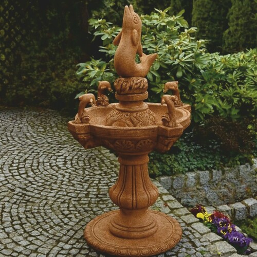 Casa Padrino Barock Springbrunnen Delphine Braun  80 x H. 140 cm - Barockstil Brunnen