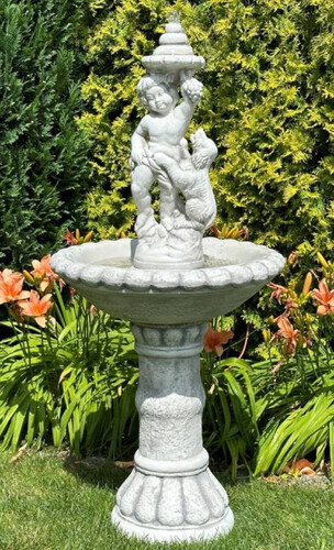 Casa Padrino Barock Springbrunnen Grau  63 x H. 137 cm