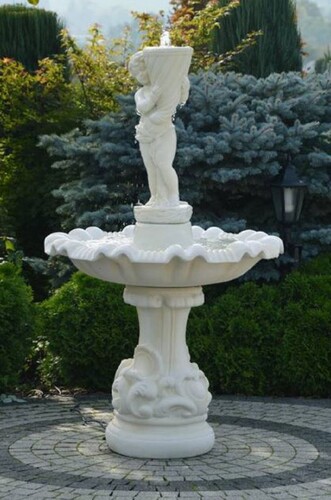 Casa Padrino Barock Springbrunnen Wei  100 x H. 167 cm