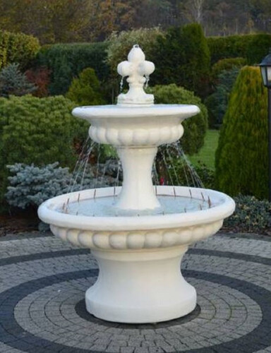 Casa Padrino Barock Springbrunnen Wei�  120 x H. 157 cm - Prunkvoller Gartenbrunnen im Barockstil