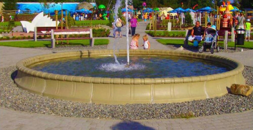 Casa Padrino Barock Springbrunnen Umrandung Beige  600 x H. 50 cm - Runde Gartenbrunnen Umrandung - Brunnen Umrandung - Prunkvolle Gartendeko im Barockstil