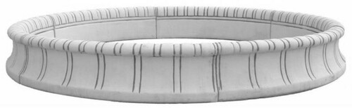 Casa Padrino Barock Springbrunnen Umrandung Grau  280 x H. 35 cm - Runde Gartenbrunnen Umrandung - Brunnen Umrandung - Prunkvolle Gartendeko im Barockstil