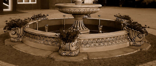 Casa Padrino Barock Springbrunnen Umrandung Grau  545 x H. 58 cm - Prunkvolle Gartenbrunnen Umrandung - Barockstil Brunnen Umrandung - Gartendeko im Barockstil - Barock Garten Accessoires