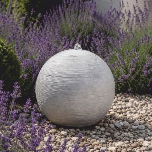 Casa Padrino Kugelbrunnen Grau  60 x H. 55 cm - Runder Springbrunnen - Garten & Terrassen Deko Accessoires