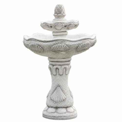 Casa Padrino Barock Springbrunnen Grau  57 x H. 100 cm - Prunkvoller Gartenbrunnen - Barockstil Garten & Terrassen Deko