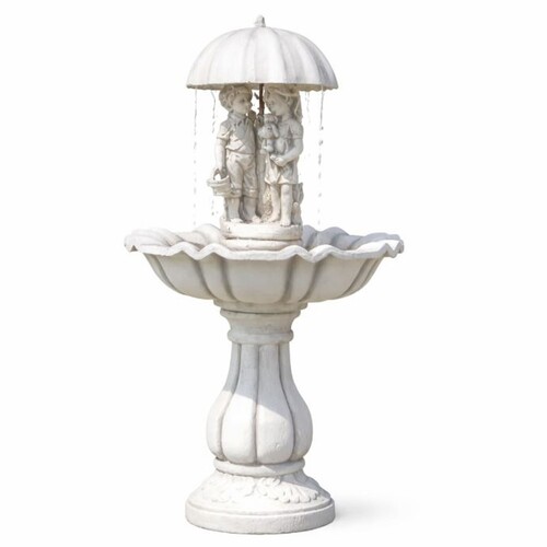 Casa Padrino Barock Springbrunnen Wei�  79 x H. 138 cm - Nostalgischer Gartenbrunnen
