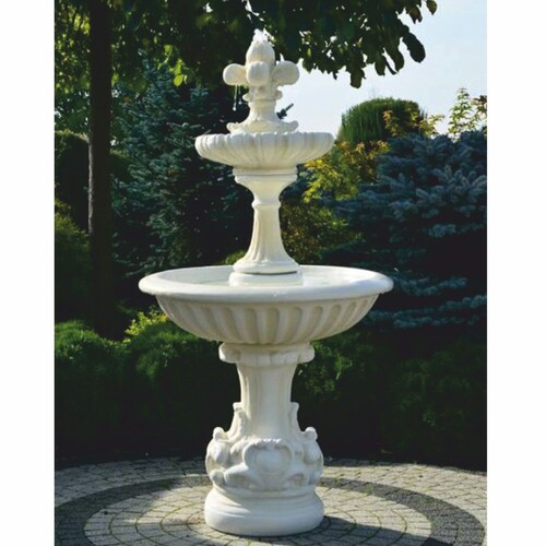 Casa Padrino Barock Springbrunnen Wei�  92 x H. 181 cm - Nostalgischer Gartenbrunnen