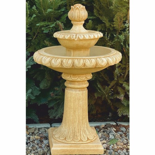 Casa Padrino Barock Springbrunnen Beige  51 x H. 91 cm - Garten Deko Brunnen