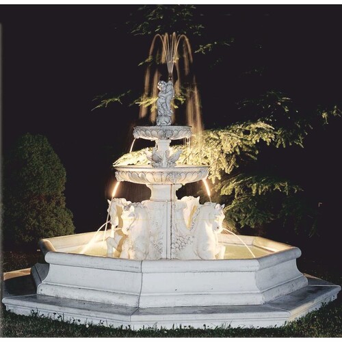 Casa Padrino Barock Springbrunnen mit Umrandung Wei�  320 x H. 215 cm