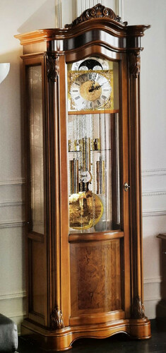 Casa Padrino Luxus Barock Standuhr Braun - Prunkvolle Massivholz Pendeluhr im Barockstil - Barock Wohnzimmer & Hotel M�bel - Luxus Qualit�t - Made in Italy